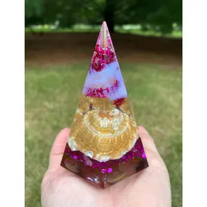 Prism Ring Holder/Paperweight with Large Seashell