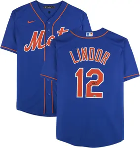 Francisco Lindor New York Mets Autographed Blue Nike Replica Jersey - Fanatics Authentic Certified