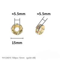 #124 (15mm 100pcs)gold YH124015 