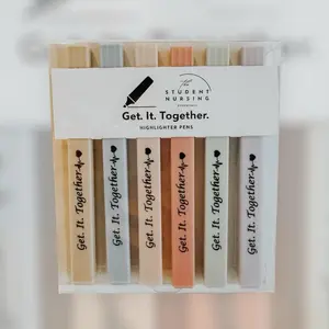 Pastel Chisel-Tip Highlighter Set By Student Nursing Essentials 6 Pack
