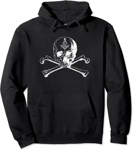 Masonic skull and bones square compass symbol - Freemason Pullover Hoodie - Jennairenej Shop 44B0BR2DNC1P