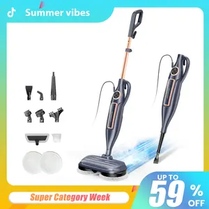 [Summervibes]DEVOAC VM6 Electric Rotating Steam Mop & Household Steam Cleaner, 10-in-1 Steam Mop, 3 Adjustable Steam Levels,Floors Clean, Kitchen, Tiles, Walls, Cabinets, Gaps; Fast Heat-Up, Removes Grease and Grime, Multi-Purpose Cleaning Tool
