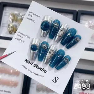 Murraya Nail [H11 ] Press On Handmade Nail Art 10Pcs/Sets Free Tools Luxury Nail Art, Reusable Fake Nails