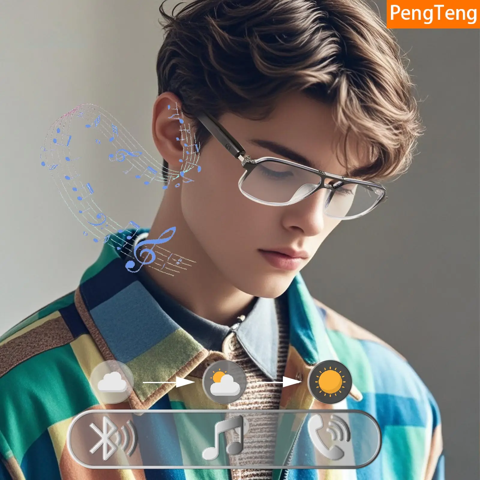 Smart glasses, popular among students, voice calls, concert surround sound quality, stylish gradient frames, holiday gifts