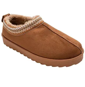 Kensie Women's Platform Slippers – Cozy Slip-On House Slippers with Plush Lining, Indoor Outdoor Comfort Shoes, Cognac, 7