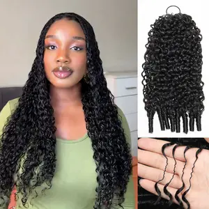 [18 Inch Only $49] Burmese Curly Crochet Hair Human Hair Extensions for Miracle Knots Boho Braids Pre-Separated 50g/Pack, 4-5 Packs for Full Head