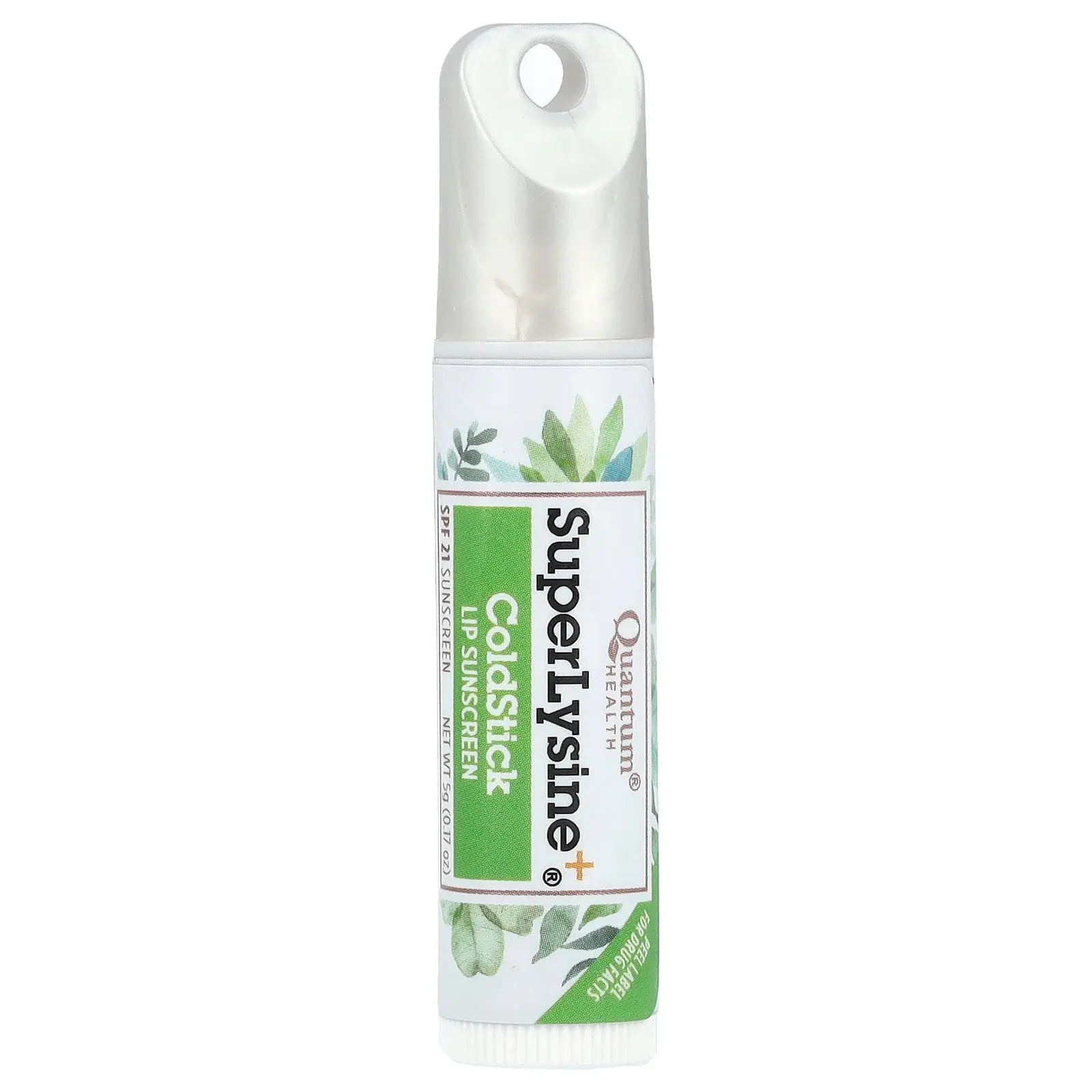 Quantum Health Super Lysine+®, ColdStick, Lip Sunscreen, SPF 21, 0.17 oz (5 g) | HSA/FSA Eligible