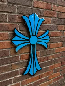 CHROME CROSS WALL ART