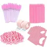 Eyelash Extension Kit, 224pcs/set (100 Eyelash Brushes, 50 Micro Eyelash Brushes, 50 Ring Cup Holders, 4 Tapes, 20 Eye Gel Pads) Eyelash and Eyebrow Makeup Tools, Professional Eye Makeup Tools for Women and Girls