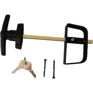 6-1/2" Black T-Handle Lock Set for Shed Door
