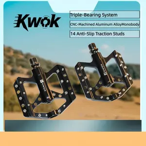 Aluminum Alloy Bicycle Pedals, Mountain Road Bike Pedal Set, Three Ball Bearing Design, Universal Fit for All Bikes, Durable & Lightweight