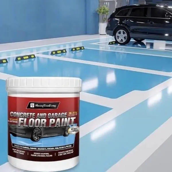 Professional Floor or Wall Paint Kit (bright blue, 5 gallon, 800-1000 sq.ft) - Acrylic Concrete Coating for Garages & Indoor,outdoor | Single Component Formula | Scratch Resistant & Low VOC | Indoor and outdoor compatiblee