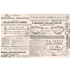 Redesign With Prima Decoupage Decor Tissue Paper - Floral Text 19"x30"