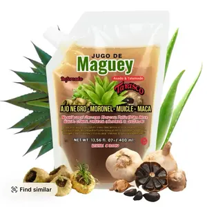 400ML Jugo De Maguey michoacana Tarasco , Ajo Negro, Moronel , Muicle, Maca reforzado Antioxidant Healthcare Dietary Vitamin Edible Supplement with aloe Vera and cactus