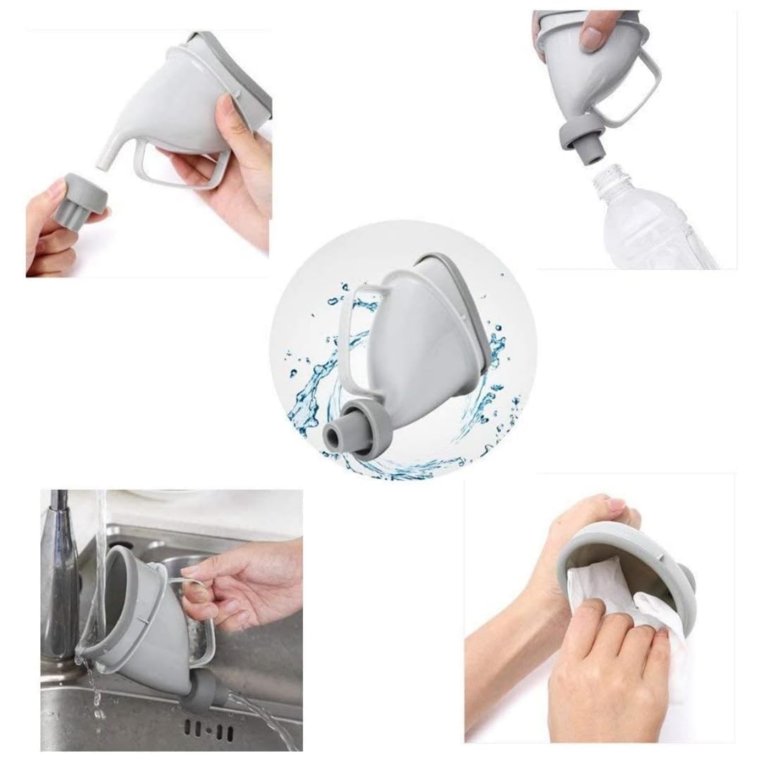 1PC Unisex Reusable Portable Urinal Device Travel Mobile Toilet Camping Pee Urinal Outdoor Emergency Sitting Standing Urination, Urine Bottles for Men, Car Urinals Travel Urinal for Men