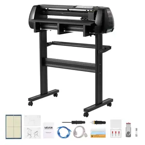 VEVOR Vinyl Cutter Plotter, 28 in Max Feed Width, 0.1mm Precision Dual-Blades, Adjustable Force & Speed, LED Display, Signmaster Software-Equipped, for Beginners, Compatible with Windows & macOS