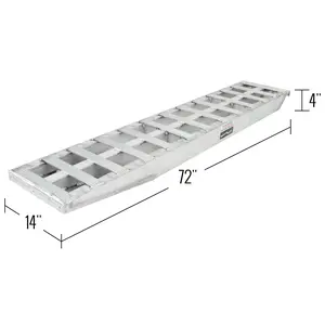 6' L x 14" W Heavy Equipment Ramps, Hook End, Stub Foot - 12,000 lb. per Axle (Sold in Pairs)