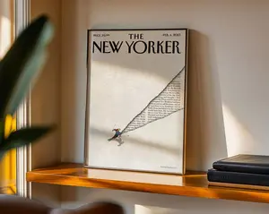 [SALE UP TO 50% + FREE SHIP] New Yorker Style Poster – Vintage Magazine Cover Wall Art, Minimalist Editorial Print