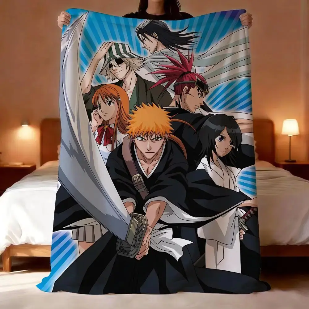 BLEACH Classic animation Throw Lightweight 240g Flannel Blanket Soft Skin-friendly for Summer Cooling Premium Soft Blanket