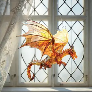 Dragon Fantasy Suncatcher, Acrylic Window Hanging Decor, Mysterious Dragon Sun Catcher, Gift for Dragon Lovers, Home Decor,Housewarming Gift