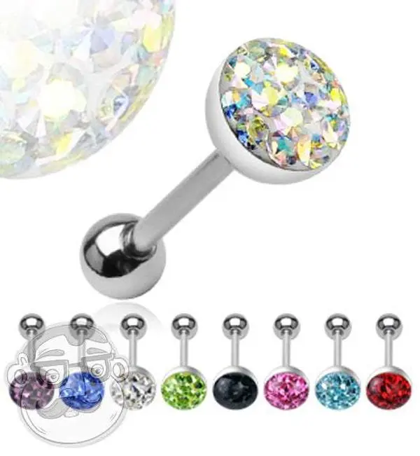 Glitz Dome Top Tongue Ring