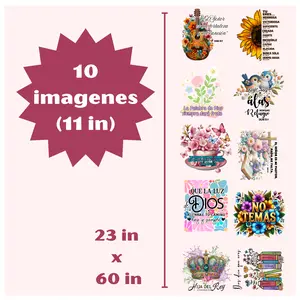 G19 Spanish Religion DTF transfers para PLAYERA/SHIRTS Hot Peel Gang Sheet