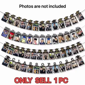 13 Piece K-12 Graduation Photo Banner Set, 2026 Grad Party Decor, Kindergarten to 12th Grade Photo String Flags, High School & Middle School Grad Celebration Supplies, Party Decorations Banners