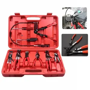 Long Reach Flat Band Pliers with Swivel Jaw, Spring Clip, Locking Function – Compartmentalized Tool Kits Accessory for Clip & Clamp Removal