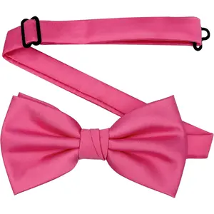 Adjustable Pre-Tied Bow Ties for Men, Classic Solid Color Bowties for Mens Wedding Party