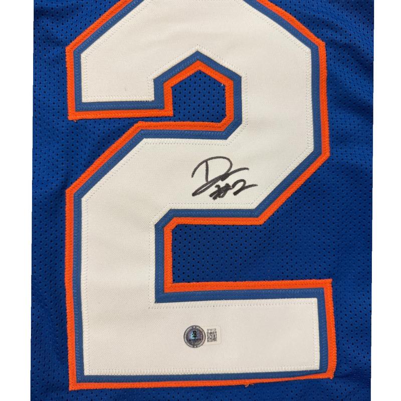 DJ Lagway Autographed Florida Gators Blue Custom Jersey - Beckett