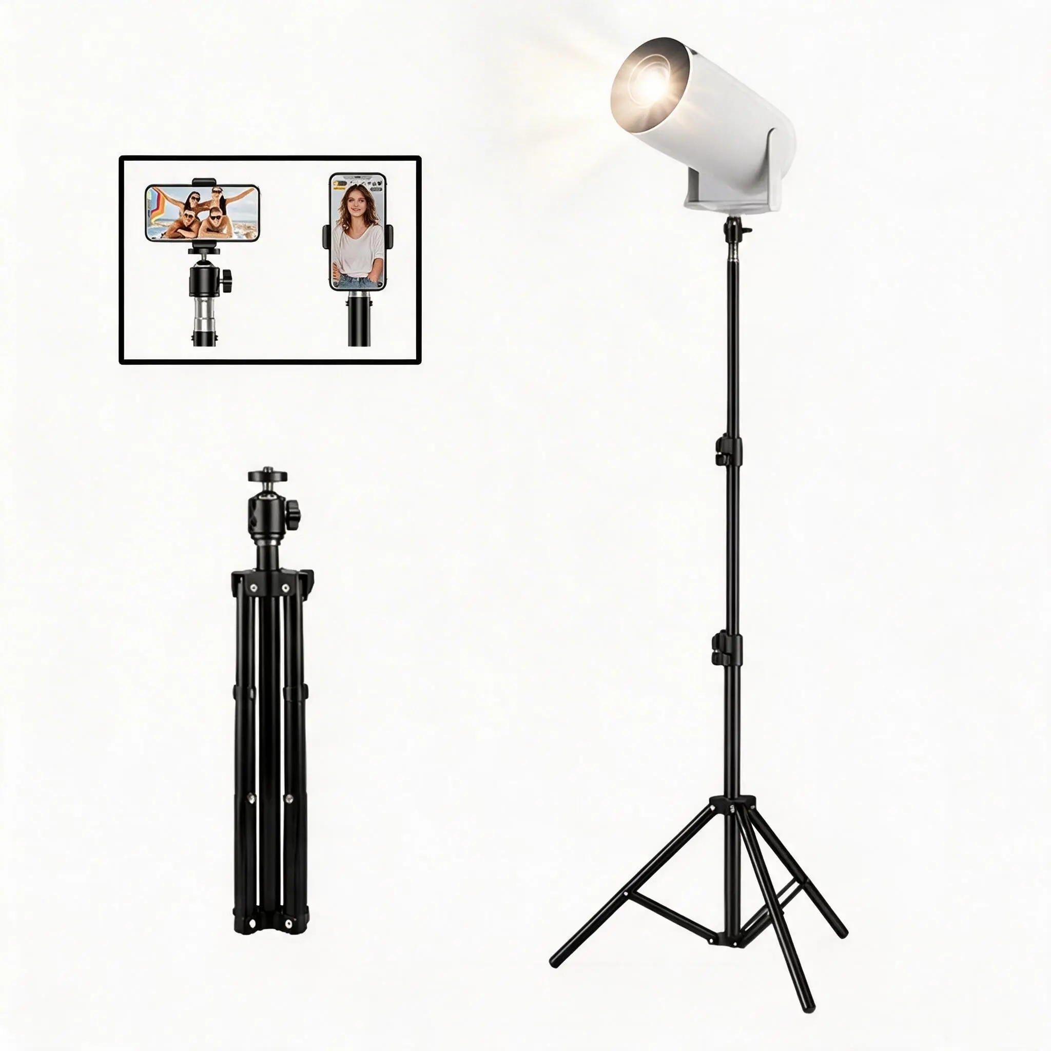 Projector Tripod Stand, Adjustable Universal Mount for Home Theater, Outdoor Movie Audio-Video Accessories