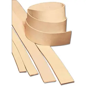 European Leather Works 8-9 oz (3.2-3.6mm) Heavyweight Natural Vegetable Tanned Cowhide Leather Strip 2" (51 mm) x 50" (1.3 m)