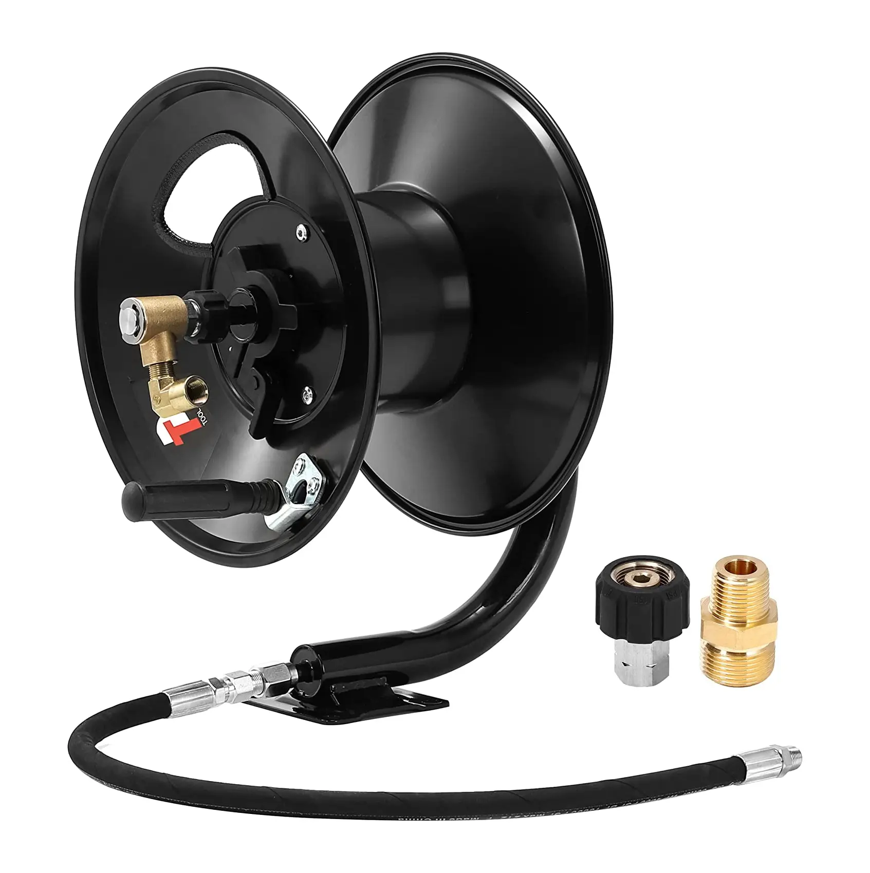 Tool Daily Pressure Washer Hose Reel, 100/150 FT Heavy Duty Steel Hose Reel for Power Washer - Upgrade Industrial Steel Frame and Reinforced Version Hose Inlet, DealsForYouDays