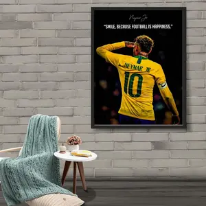 Neymar Jr Football Poster – Motivational Football Quote Print, Soccer Wall Art, Gym Decor