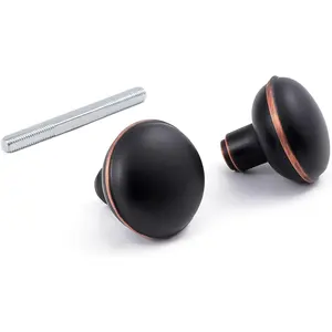 Vintage Style Door Knob Set with Spindle, Antique Door Knob Replacement Set for Interior Doors, Oil Rubbed Bronze
