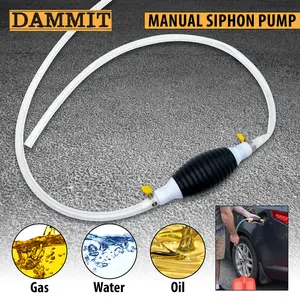 Dammit Manual Liquid Siphon Pump for Gas, Oil, and Water Transfer