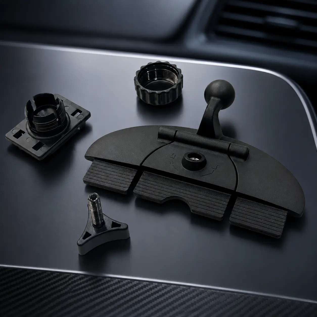 CarPlay Screen CD Slot Mount 360 Degree Adjustable Holder with Secure 4 Button Lock Stable and Easy to Install for GPS Screens