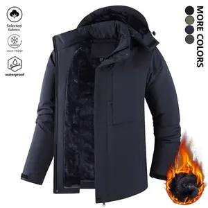 Men's Heavyweight Warm Winter Jacket - Full-Zip Hooded Coat with Full-Length Zipper Closure, Fleece Lined Cotton-Padded Thermal Outerwear, Suitable for Skiing & Snowboarding - Cold Weather Apparel, Durable Polyester Construction, Men's Winter Jacket, Men'
