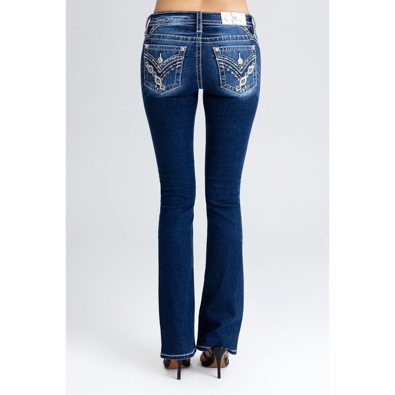 Nyah Cross Stitched Bootcut Jeans