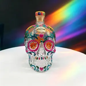 Handmade High Borosilicate Glass Skull Bottle, Wine Whiskey Brandy Xo Tequila Liquor Decanter, Creative Bar Decor, 1pc 2026 New Model