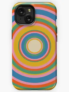 Zepsleeshop Hypnotic Regress Trippy Retro Geometric Pattern In Rainbow Pop Colors Phone Case Phone Cover Hard Cases