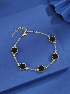 Four Leaf Clover Design Charm Bracelet for Women & Girls, Fashion Jewelry for Party, Daily Clothing Decor, Trendy All-match & Exquisite Jewelry for Birthday Gift, Flower Design Bracelet
