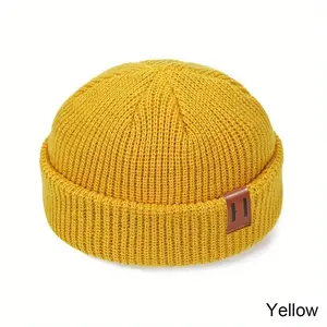 Unisex Fashion Beanie Hat - Soft Ribbed Knitted, Cuffed, Short, Hip-hop Style, Fisherman Docker Design, Perfect for Casual Wear and Gift Ideas
