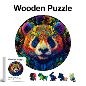 Colorful Panda Wooden Jigsaw Puzzle, Unique Irregular Animal Shape, Perfect Gift for Lovers & Friends, Party Game, DIY Leisure, Fun Toy