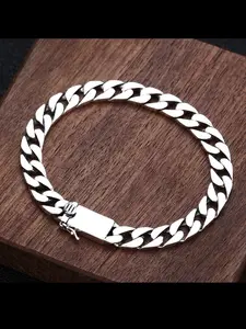 New High-End Handcrafted Unisex Tank Bracelet, Smooth Surface, Trendy Minimalist Clasp, Fashionable Accessory for Men and Women