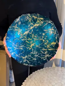 Artisan Decorative Glass & Silver Plates- Unique Gift for Home Decor