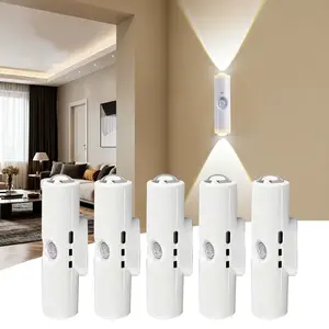【3-Pack Smart Motion Sensor Wall Light with Dual-Head Cat-Eye】USB Rechargeable Dimmable LED Ceiling/Wall Suitable for Bedside, Hallway, Stairs, Entrances, Wardrobes, Parties, USB- Modern Night Light for Indoor Ambiance Lighting