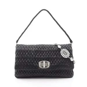 Pre-owned miu miu Lambskin Shoulder Bags NAPPA CRYSTAL 2way Shoulder Bag