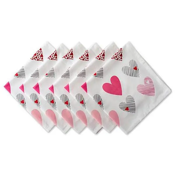 Design Imports Hearts Collage Print Napkin Set of 6 Design Imports Hearts Collage Print Napkin Set of 6