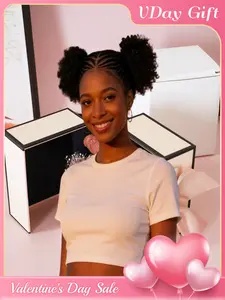 Afro Puff Wig 360 Full Lace Puff Bun Updo, Braided Lace Front Wig with Baby Hair, Synthetic Handmade Braids, Donut Chignon Wig, Stylist Friendly Wig, Afro Wigs (1b)